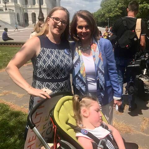 A Little Lobbyists mom and her daughter pose with the Speaker of the House of Representatives.