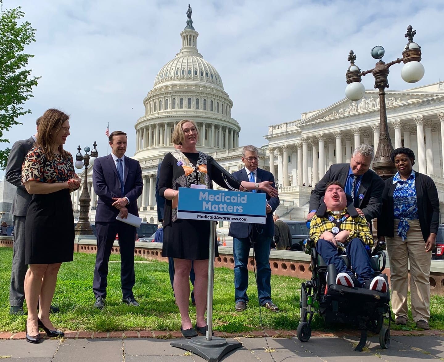 Little Lobbyists at a press conference.