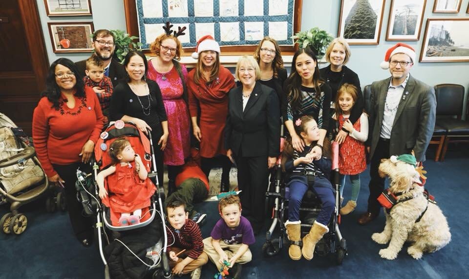 Little Lobbyists on a holiday visit in a Senate office.