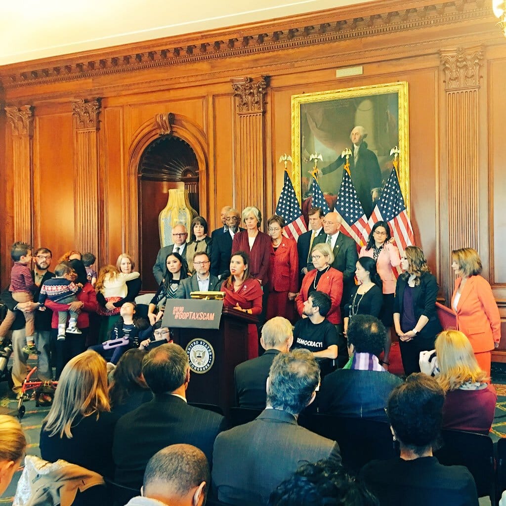 Little Lobbyists members speak at a press conference inside the Capitol.