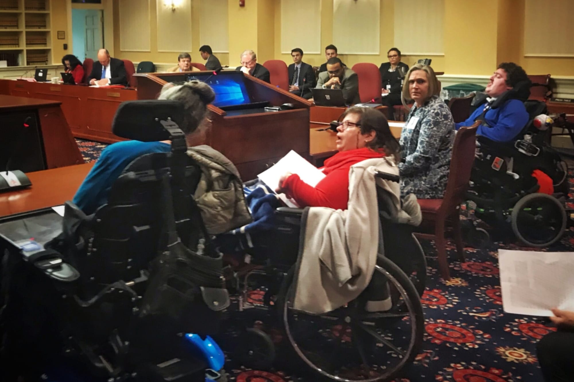 Advocates from the Maryland Developmental Disabilities Council, the Arc of Maryland and Little Lobbyists waiting for their turn to testify in support of Maryland’s Senate bill 330.